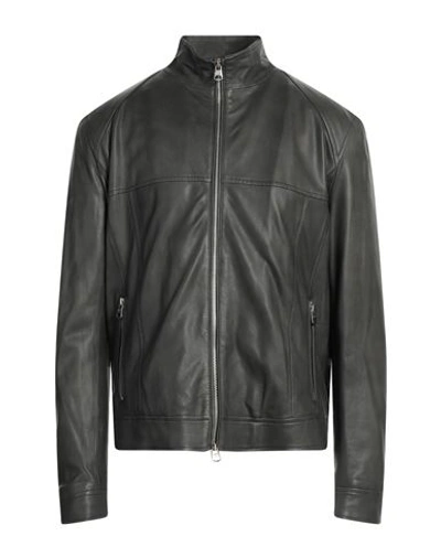 Shop Stewart Man Jacket Lead Size Xxl Lambskin In Grey