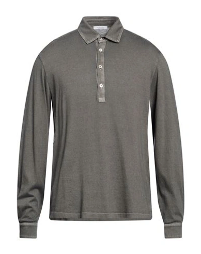 Shop Boglioli Man Polo Shirt Grey Size L Cotton, Cashmere