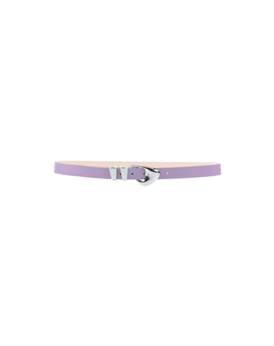 Shop By Far Woman Belt Lilac Size 38 Cowhide In Purple