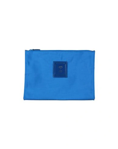 Shop Piero Guidi Woman Pouch Azure Size - Textile Fibers In Blue