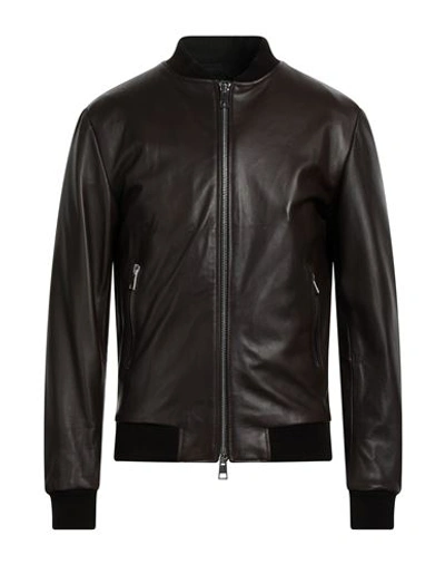Shop Street Leathers Man Jacket Dark Brown Size M Soft Leather