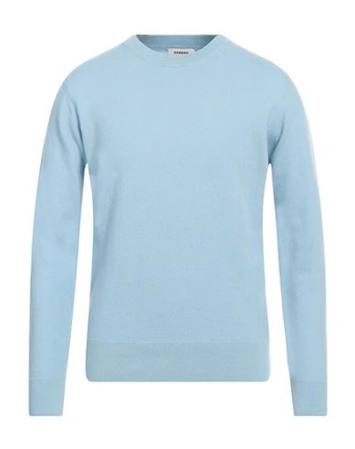 Shop Sandro Man Sweater Sky Blue Size Xl Wool, Cashmere