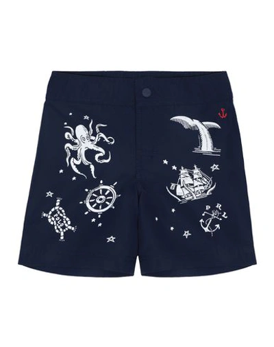 Shop Polo Ralph Lauren Toddler Boy Swim Trunks Midnight Blue Size 4 Polyester
