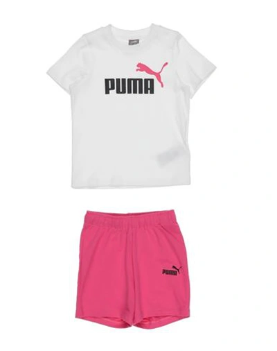 Shop Puma Minicats Tee & Shorts Set Toddler Co-ord White Size 4 Cotton, Polyester