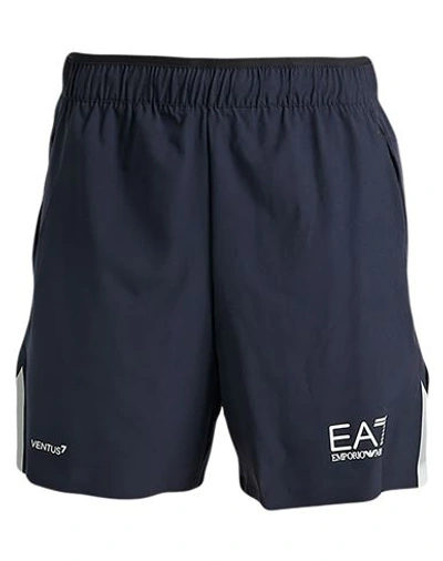 Shop Ea7 Man Shorts & Bermuda Shorts Midnight Blue Size Xxl Polyester, Elastane