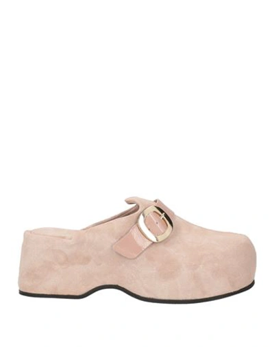 Shop Divine Follie Woman Mules & Clogs Light Pink Size 8 Soft Leather