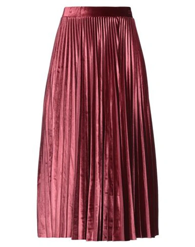 Shop Quantum Courage Woman Midi Skirt Garnet Size L Polyester In Red