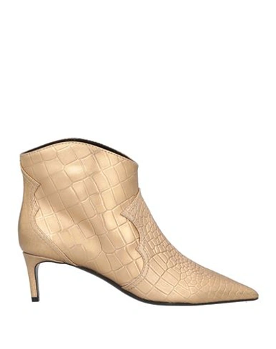 Shop Kallisté Kallistè Woman Ankle Boots Gold Size 8 Soft Leather