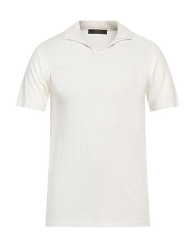 Shop Vneck Man Polo Shirt Ivory Size Xxl Cotton, Cashmere In White