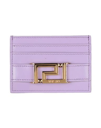 Shop Versace Woman Document Holder Lilac Size - Soft Leather In Purple