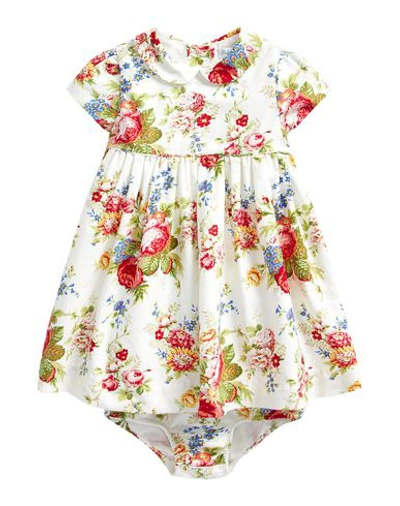 Shop Polo Ralph Lauren Floral Printed Oxford Dress Newborn Girl Baby Dress White Size 3 Cotton