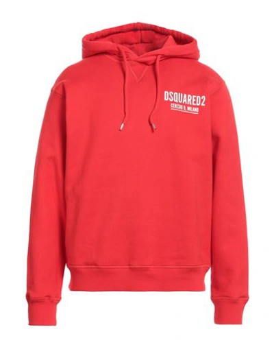 Shop Dsquared2 Man Sweatshirt Red Size L Cotton