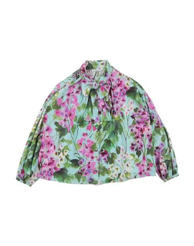 Shop Dolce & Gabbana Toddler Girl Shirt Sky Blue Size 6 Silk, Elastane