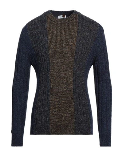 Heritage Man Sweater Navy Blue Size 42 Virgin Wool In Navy Blue
