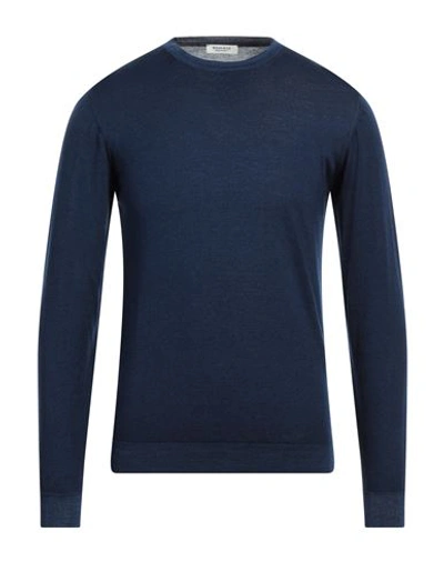Wool & Co Man Sweater Midnight Blue Size S Merino Wool In Blue