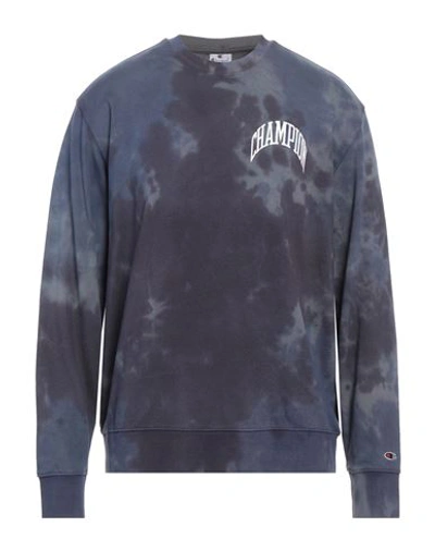 Shop Champion Man Sweatshirt Navy Blue Size S Cotton, Polyester