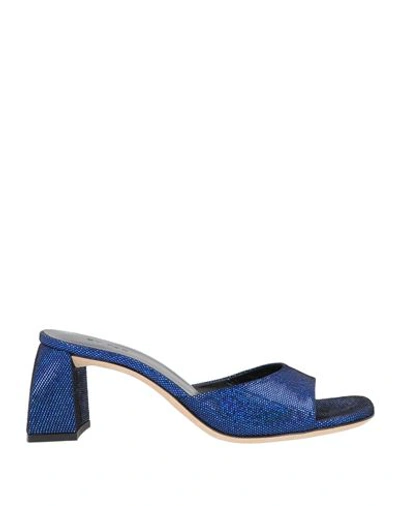 Shop By Far Woman Sandals Blue Size 7 Soft Leather