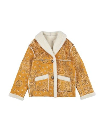 Shop Mc2 Saint Barth Toddler Girl Coat Ocher Size 6 Polyester, Elastane, Polyacrylic In Yellow