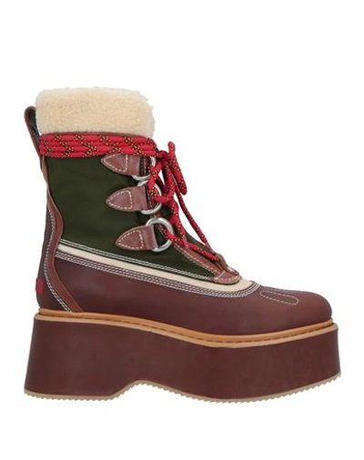 Dsquared2 Wood Effect Sole Canada Hiking Platform Booties In Brown