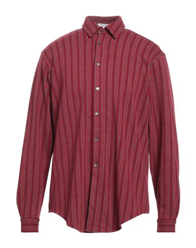 Shop Rold Skov Man Shirt Garnet Size M Polyester, Polyamide, Acrylic, Elastane In Red