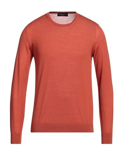 Shop Roberto Collina Man Sweater Rust Size 42 Merino Wool In Red