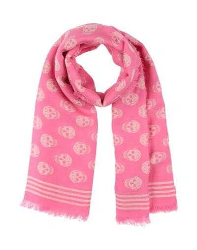 Shop Alexander Mcqueen Woman Scarf Fuchsia Size - Wool In Pink