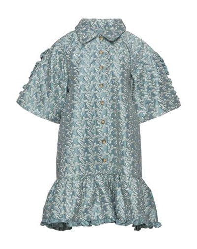 Shop Kika Vargas Woman Mini Dress Pastel Blue Size S Silk, Polyester, Elastic Fibres