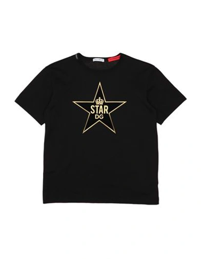 Shop Dolce & Gabbana Toddler Boy T-shirt Black Size 7 Cotton, Polyurethane