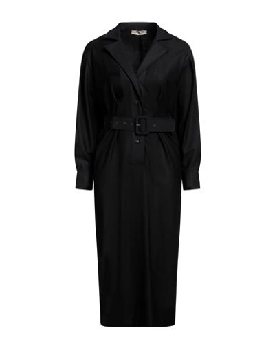Shop Gentryportofino Woman Midi Dress Black Size 4 Virgin Wool, Cashmere