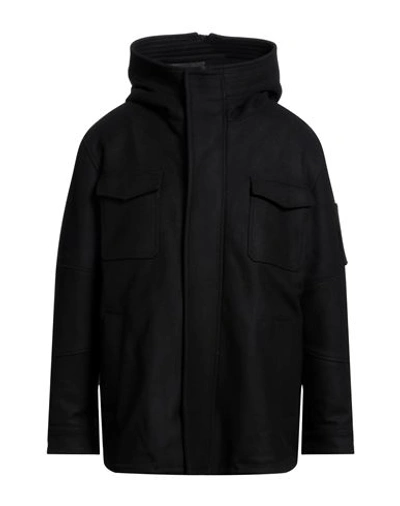 Shop Dondup Man Jacket Black Size 46 Virgin Wool, Polyamide
