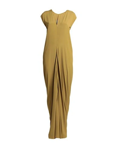 Shop Rick Owens Woman Maxi Dress Mustard Size 8 Acetate, Silk In Yellow