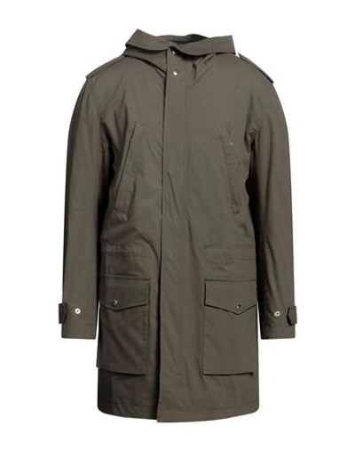 Shop Zadig & Voltaire Man Overcoat & Trench Coat Military Green Size L Cotton, Elastane