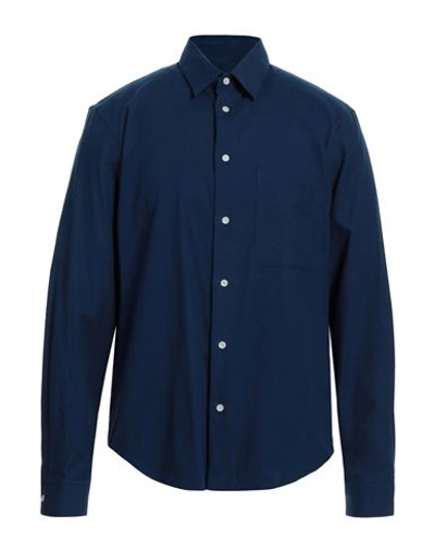 Shop Sandro Man Shirt Blue Size L Cotton