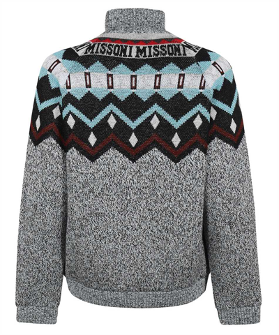 Shop Missoni Wool Knit Jacket In Multicolor