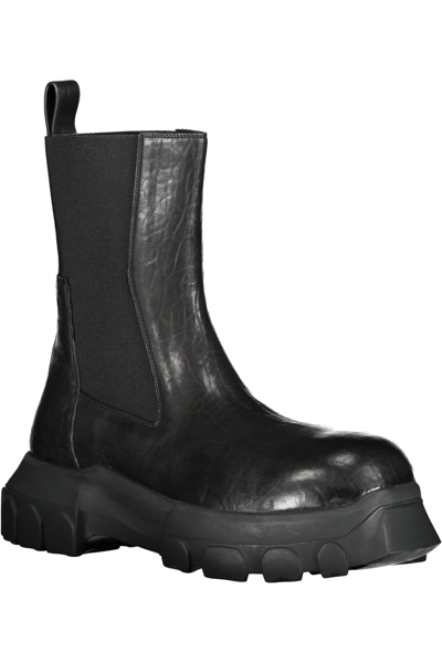 Shop Rick Owens Leather Chelsea Boots In Black