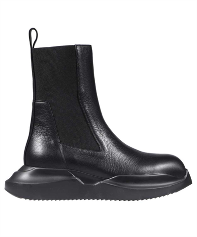 Rick Owens Geth Beatle Leather Chelsea Boots In Black