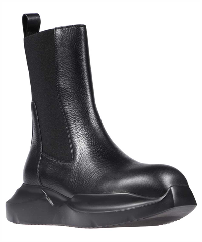 Rick Owens Geth Beatle Leather Chelsea Boots In Black