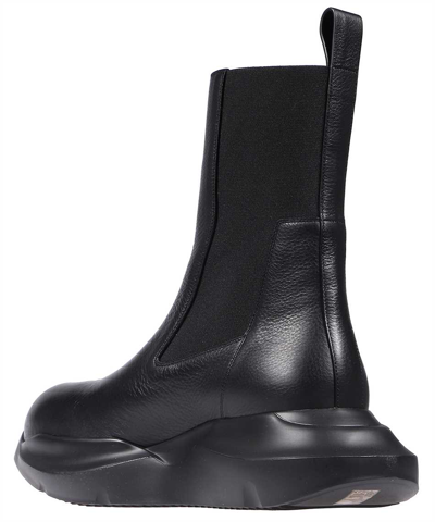 Rick Owens Geth Beatle Leather Chelsea Boots In Black