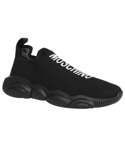 Shop Moschino Knitted Sock-sneakers In Black