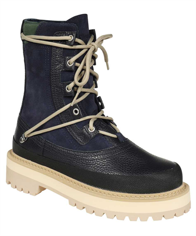 Reese Cooper Leather Lace-up Boots In Blue