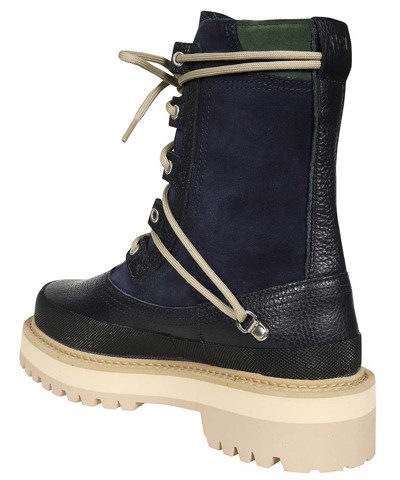 Reese Cooper Leather Lace-up Boots In Blue