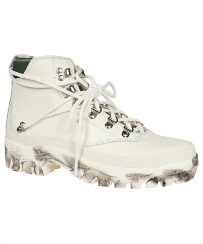 Reese Cooper Leather Lace-up Boots In White