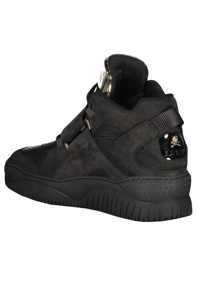 Shop Philipp Plein Leather High-top Sneakers In Black