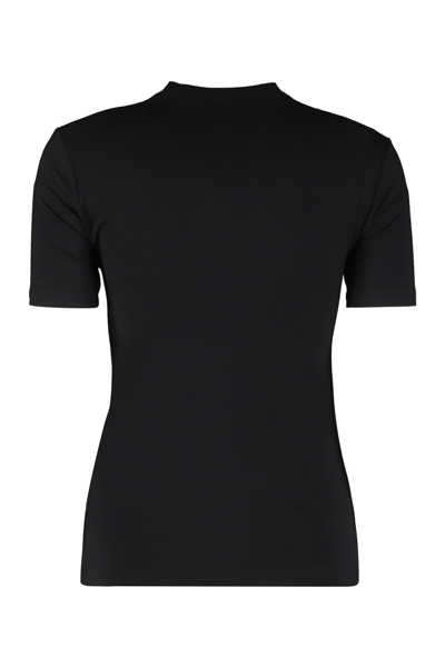 Versace Logo Crew-neck T-shirt In Black