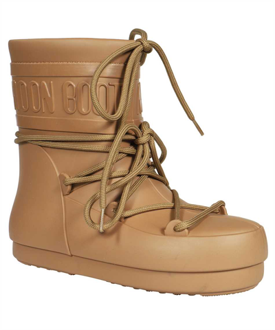 Shop Moon Boot Rubber Rain Boots In Beige