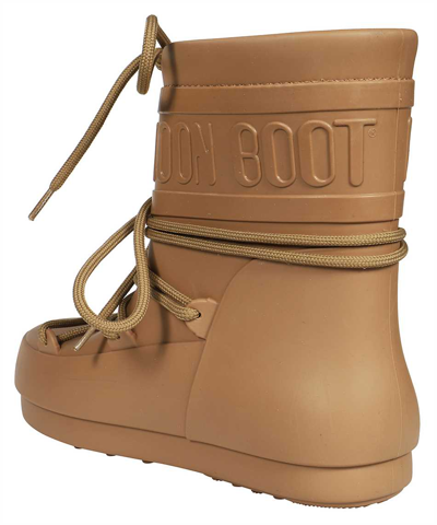 Shop Moon Boot Rubber Rain Boots In Beige