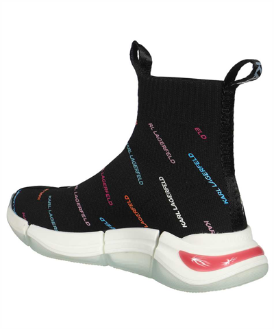 Shop Karl Lagerfeld Knitted Sock-sneakers In Black