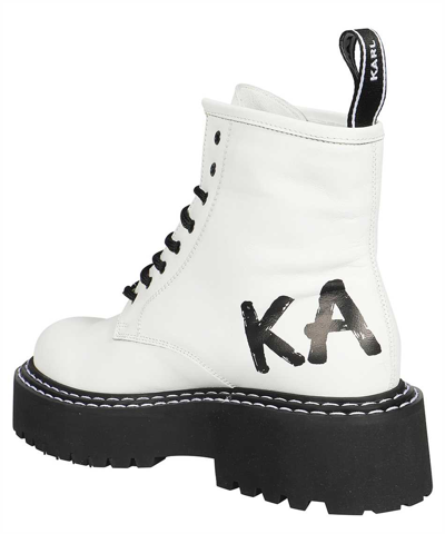 Karl Lagerfeld Patrol Ii Lace-up Boots In White