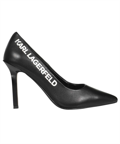 Shop Karl Lagerfeld Leather Pumps In Black