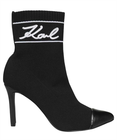 Shop Karl Lagerfeld Sock Ankle Boots In Black
